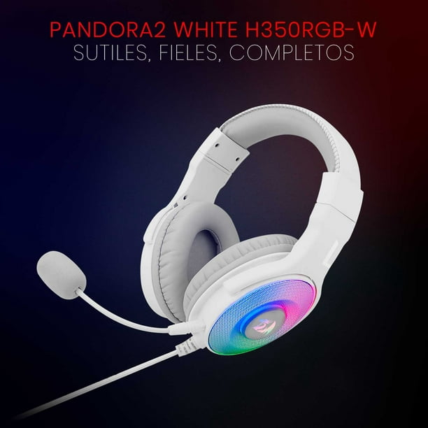 Auricular Gamer Redragon Pandora H350 Blanco Rgb Pc Ps4 Xbox