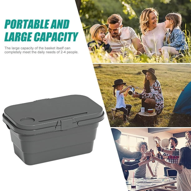 Cesta plegable para camping, cesta de picnic plegable con tapa  multifunción, cesta de picnic con mesa, cesta de picnic portátil al aire  libre, cesta