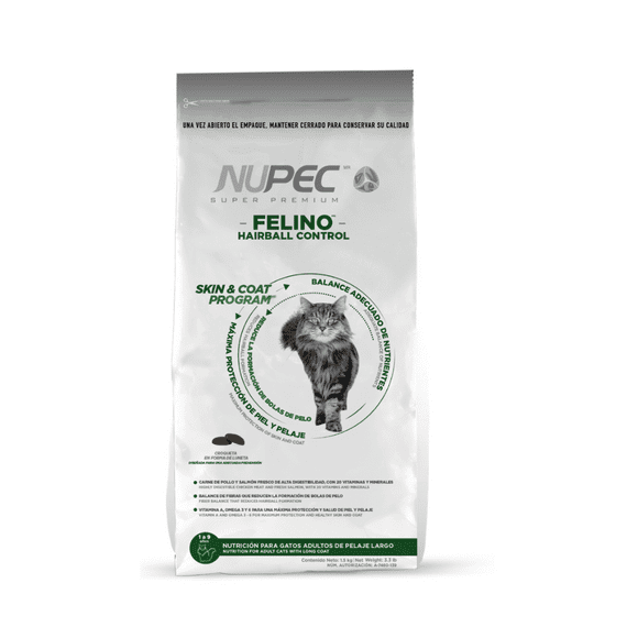 alimento para gato nupec felino hairball de 3kg nupec felino hariball