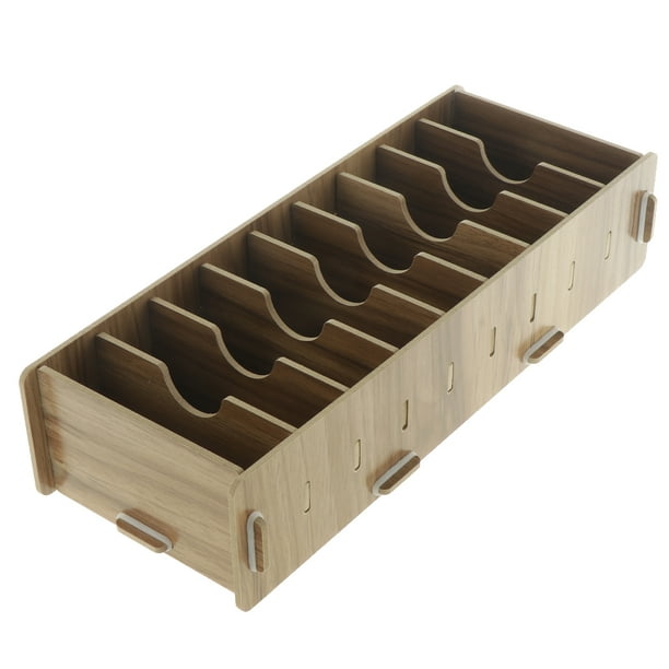 MaxGear Organizador de escritorio de madera con 4 compartimentos