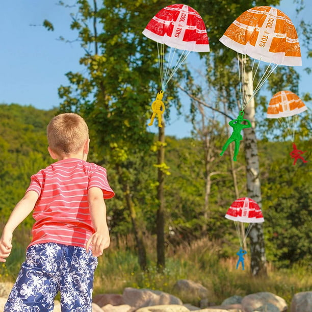 Vehículo De Juguete Lanzar a mano niños Mini jugar paracaídas juguete  hombre modelo deportes al aire Sywqhk libre de BPA