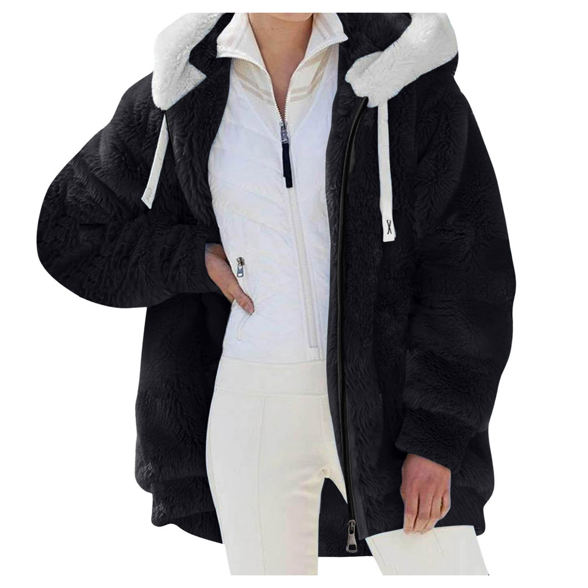 Abrigos de invierno para mujer 2023 Chaqueta cálida con forro polar  resistente al viento, abrigo largo de parka Sherpa con capucha