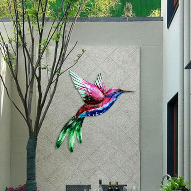 Colibrí decoración de pared pájaro pared arte escultura Metal colibrí  estatua colgante Púrpura kusrkot Arte de la pared del colibrí
