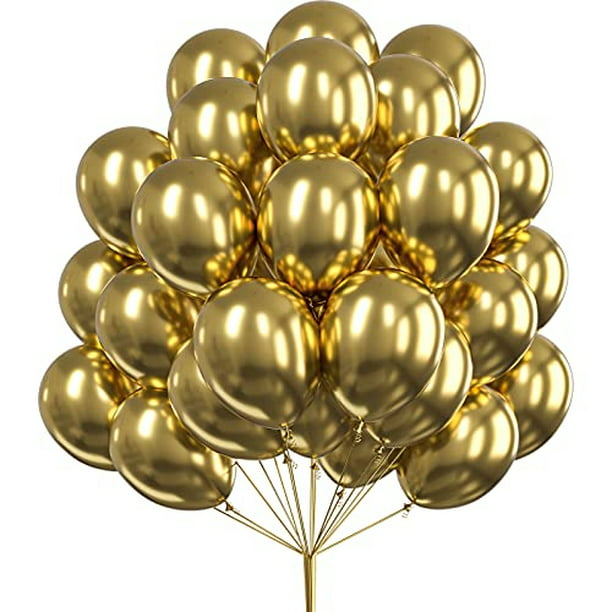 PartyWoo Globos dorados, 50 piezas Globos Metálicos de 12 pulgadas