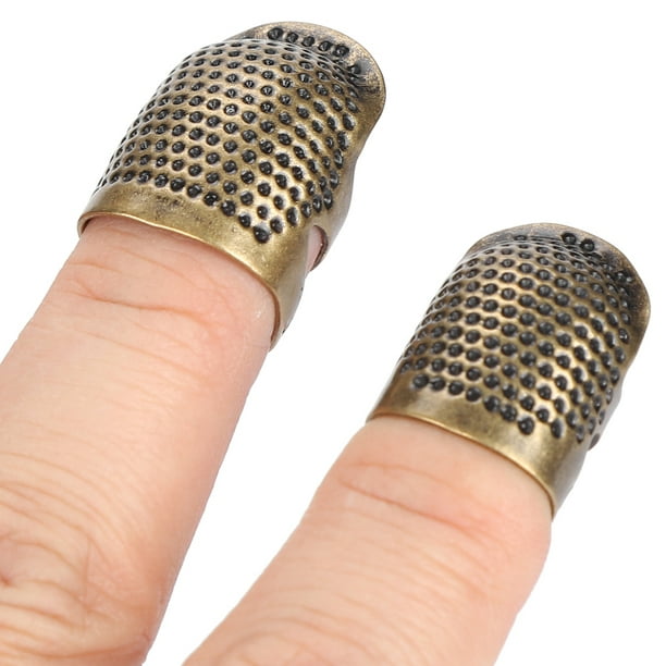  4 piezas de dedal de costura para trabajo a mano, protector de  dedo ajustable de metal para dedos, anillo de costura para manualidades,  accesorios de herramientas de costura : Arte y