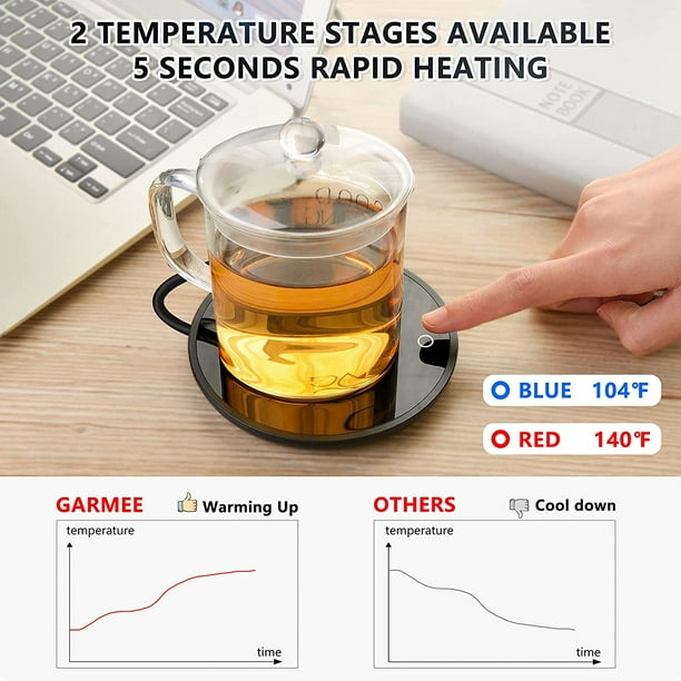 Calentador de café eléctrico, calentadores de café inteligentes para  escritorio de oficina, calentador de tazas con 2 ajustes de temperatura