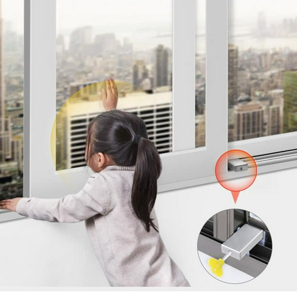 Bloqueo de ventana Tapón Ventana corredera Aleación de aluminio Cerradura  de seguridad Protección infantil Puerta y ventana Cerradura antirrobo