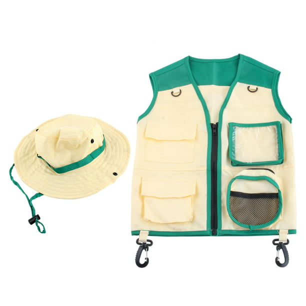 Disfraz de chaleco y sombrero de explorador para niños, chaleco cargo de  safari para actividades al aire libre para niños, regalos para niños