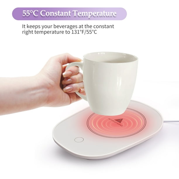 leyfeng Calentador de tazas USB con interruptor de sensor de gravedad  Invierno 55 ° C Temperatura constante Taza de café Calentador de escritorio