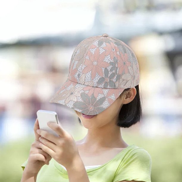 Gorra de béisbol de encaje Floral para mujer de verano, sombreros de playa  de malla transpirable, cierre a presión, cómodo de llevar para actividades