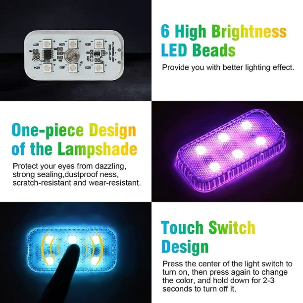 Luz LED De Lectura Interior Para Coche, Imán De Carga USB