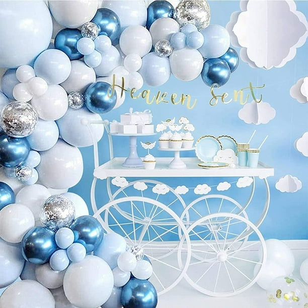 Comprar Nuevo conjunto de cadena de globos vintage Ins fiesta de boda cumpleaños  arco globos de goma conjunto de globos azul marino