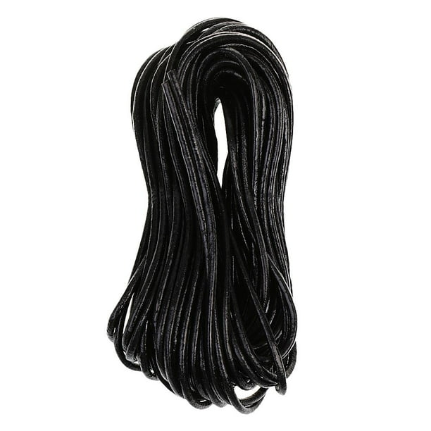 2x Cordón de material cuero Cuerda Cuerda de material cuero para Collar de  Cordón, Bolsas de materia Yinane cordón negro para collar
