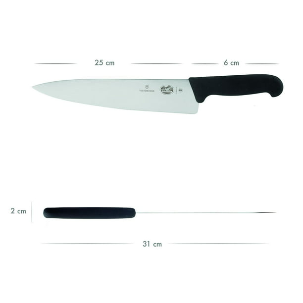 Cuchillo Chef para Trinchar de 25cm Fibrox - Victorinox negro