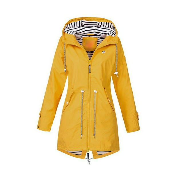 Chubasquero de lluvia para mujer, estilo A-A, chaqueta sólida con
