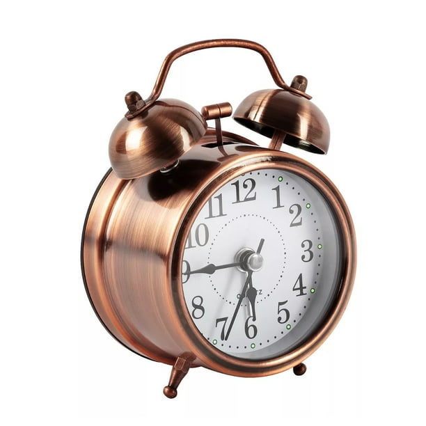 Reloj Despertador Analógico Estilo Vintage Cobre