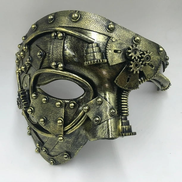 IncreDecor Accesorios de disfraz steampunk para hombre, máscara steampunk y  guantes punk, apto para fiestas de disfraces de Halloween, Mardi Gras