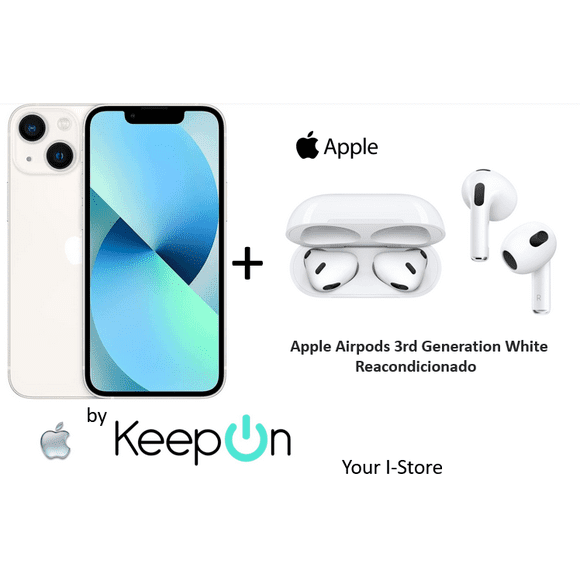 apple iphone 13 256 incluye protector de pantalla keepon  apple airpods 3rd generation white white blanco apple reacondicionado