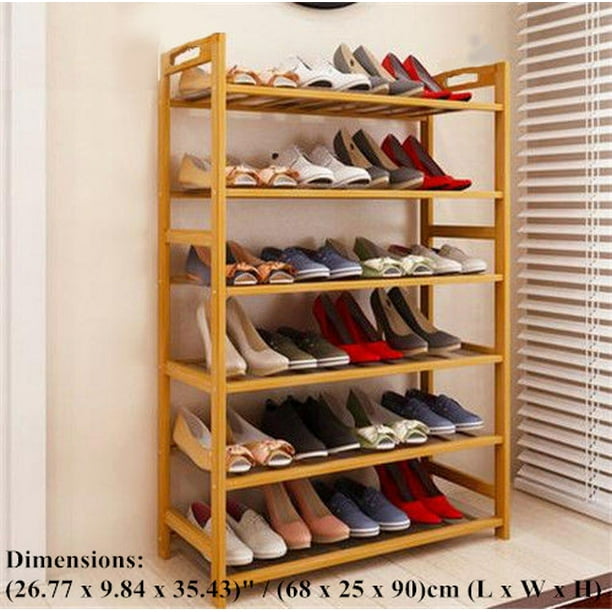 Zapatero de madera de 3 niveles para armario | Estante de zapatos de madera  y bambú | Organizador de almacenamiento de zapatos de madera para entrada