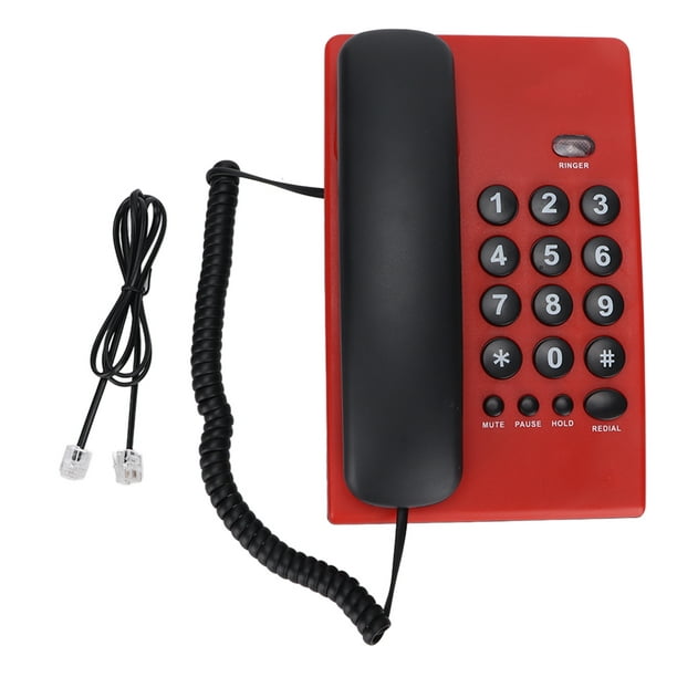 Teléfono con cable, teléfono fijo de escritorio para teléfono con cable con  cable con doble auricular magnético, pausa silencio compatible con oficina