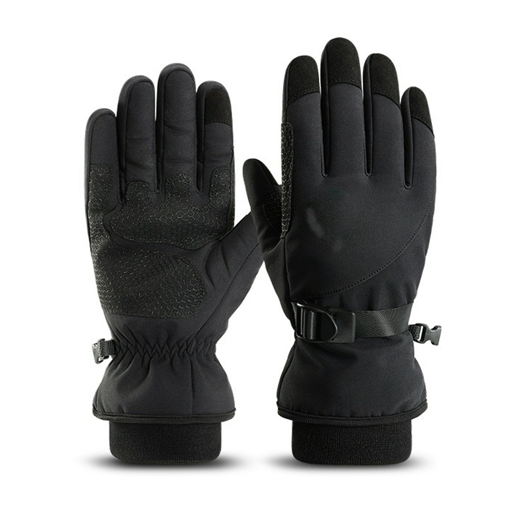 NX Guantes de esquí de invierno para hombre, moda para mujer, color negro,  cálido y resistente al viento, impermeable, para pantalla táctil, guantes