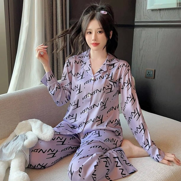  N/A - Conjunto de pijama para mujer, ropa de dormir de