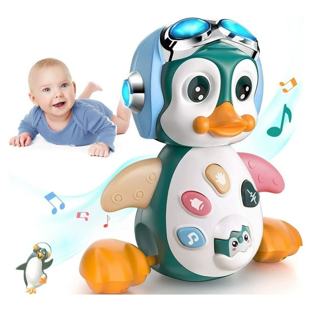 Juguete musical para niños de 1 año （15*11*16 cm）, Juguetes para gatear con  música y luces, Juguete para pingüino bebé de 6 a 12 meses, Juguete