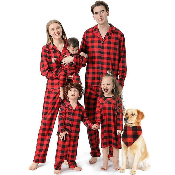 2y pijamas navideños para la familia pijamas familiares a juego buffalo plaid yongsheng