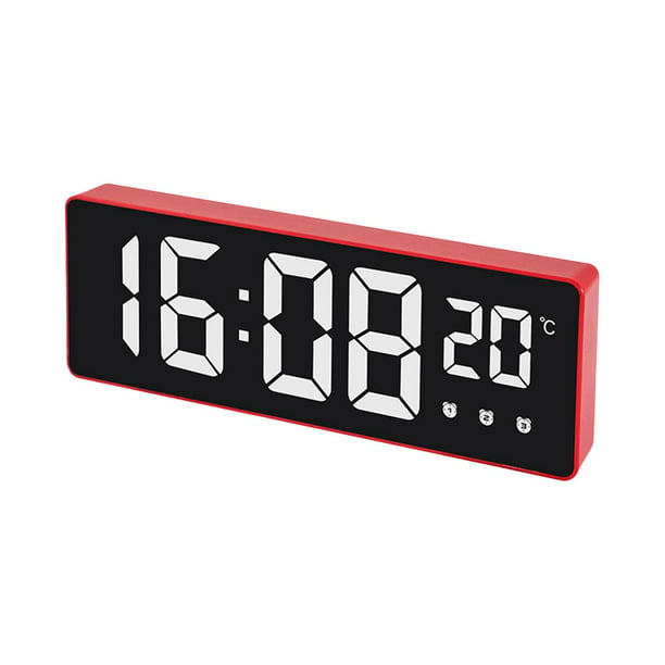 Reloj Despertador Digital Pantalla de Temperatura de Gran Número Brillo  Ajustable Luz Nocturna Panta Macarena Despertador digital