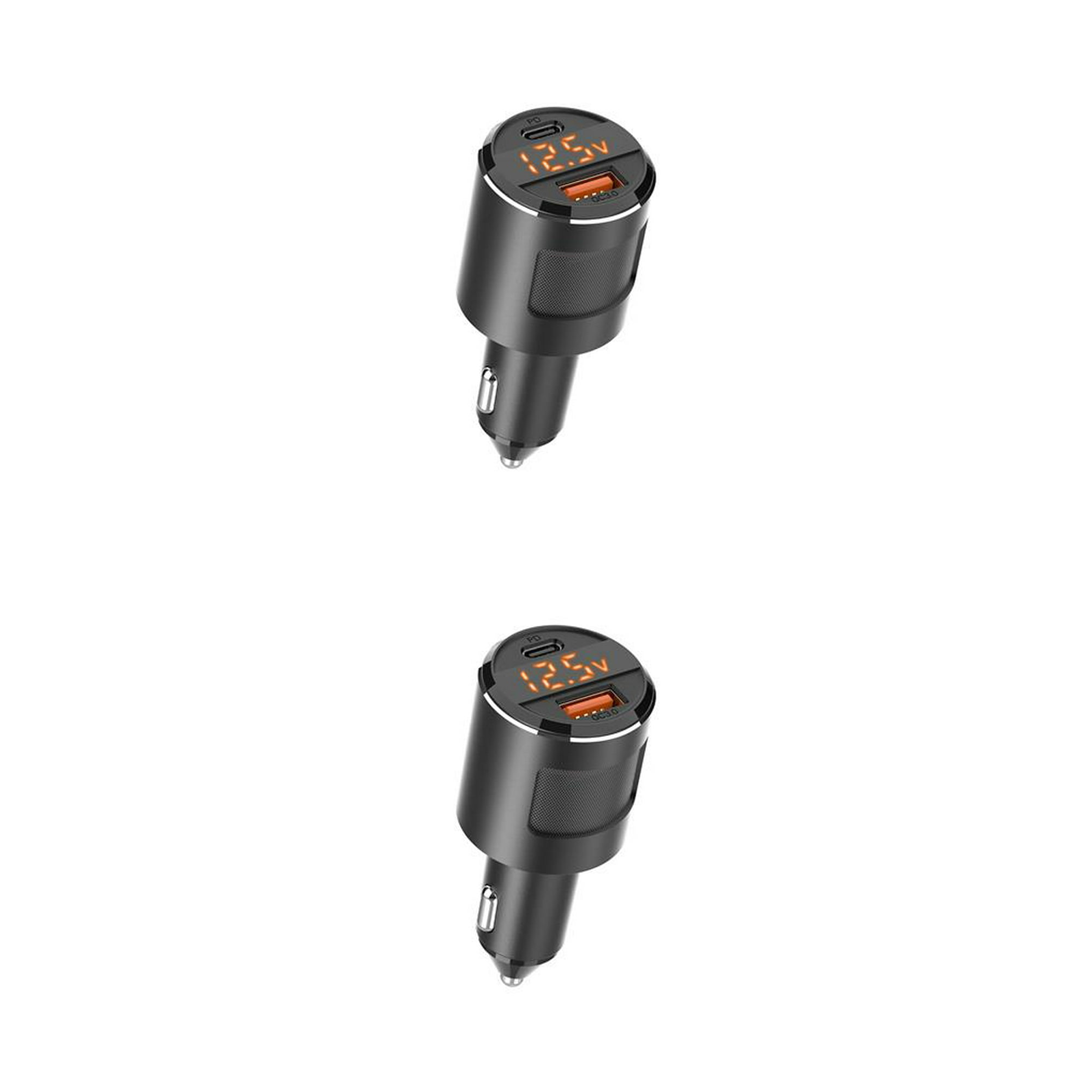Cargador Coche entrada USB-C y QC3.0/ 20w Negro + Cable USB- C a Ligthning  65w/ 1m