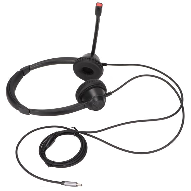 Auricular De Teléfono, Sonido HD Binaural Servicio Al Cliente Auricular  Diadema Flexible Ajuste De Volumen Con Cable Para Oficina