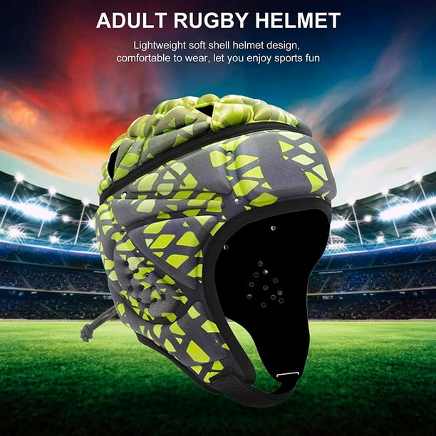 Casco acolchado suave para bandera de rugby fútbol 7v7 ajustable, protector  de cabeza para portero deportivo, protección de la cabeza para niños