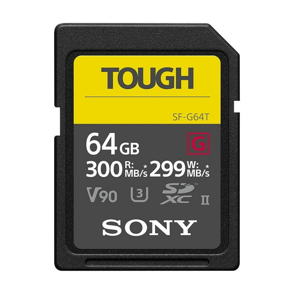 sony tarjeta de memoria flash resistente de alto rendimiento sdxc uhsii clase 10 u3 de 64 gb con velocidad de lectura ultrarrápida de hasta 300 mbs sfg64tt1 sony sfg64tt1