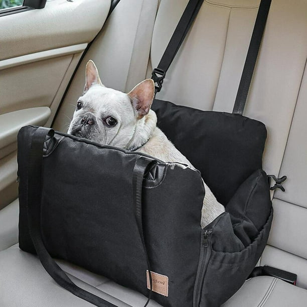 Asiento de coche para perros pequeños inflable con cinturón de seguridad,  asiento elevador para perros con bolsillos de almacenamiento, desmontable