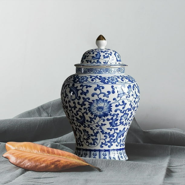 Bote decorativo de cocina con tapa porcelana diseño otoño