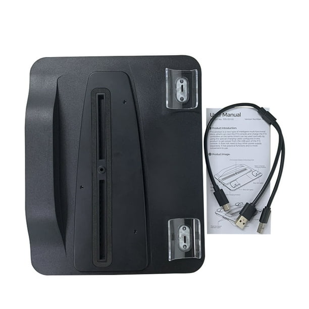 Soporte negro para PS5 con ventilador de refrigeración y estación de carga  de controlador doble, soporte de carga para PS5, accesorios para PS5, base