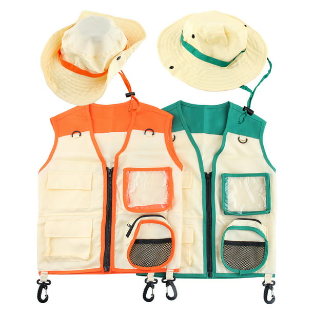 Chaleco de carga para niños y sombrero senderismo al aire libre