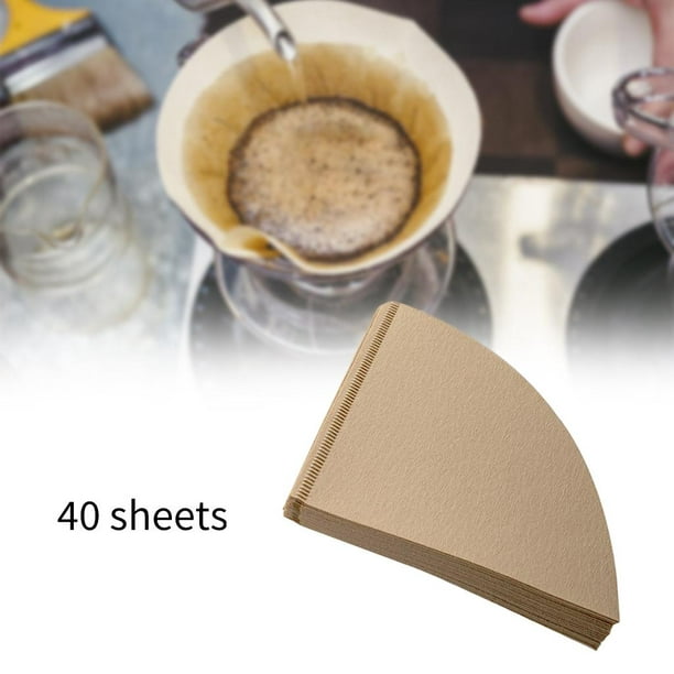 Accesorios de filtros de papel natural pa , V02 desechables de 1 a 4 tazas  sin , 40 pis premium pa cafetera de goteo de Yotijar Filtros de café de  cono
