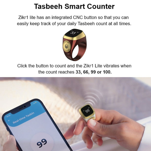 Anillos inteligentes de 20 mm para musulmanes compatibles con Bluetooth  (oro rosa) WDOplteas Para estrenar