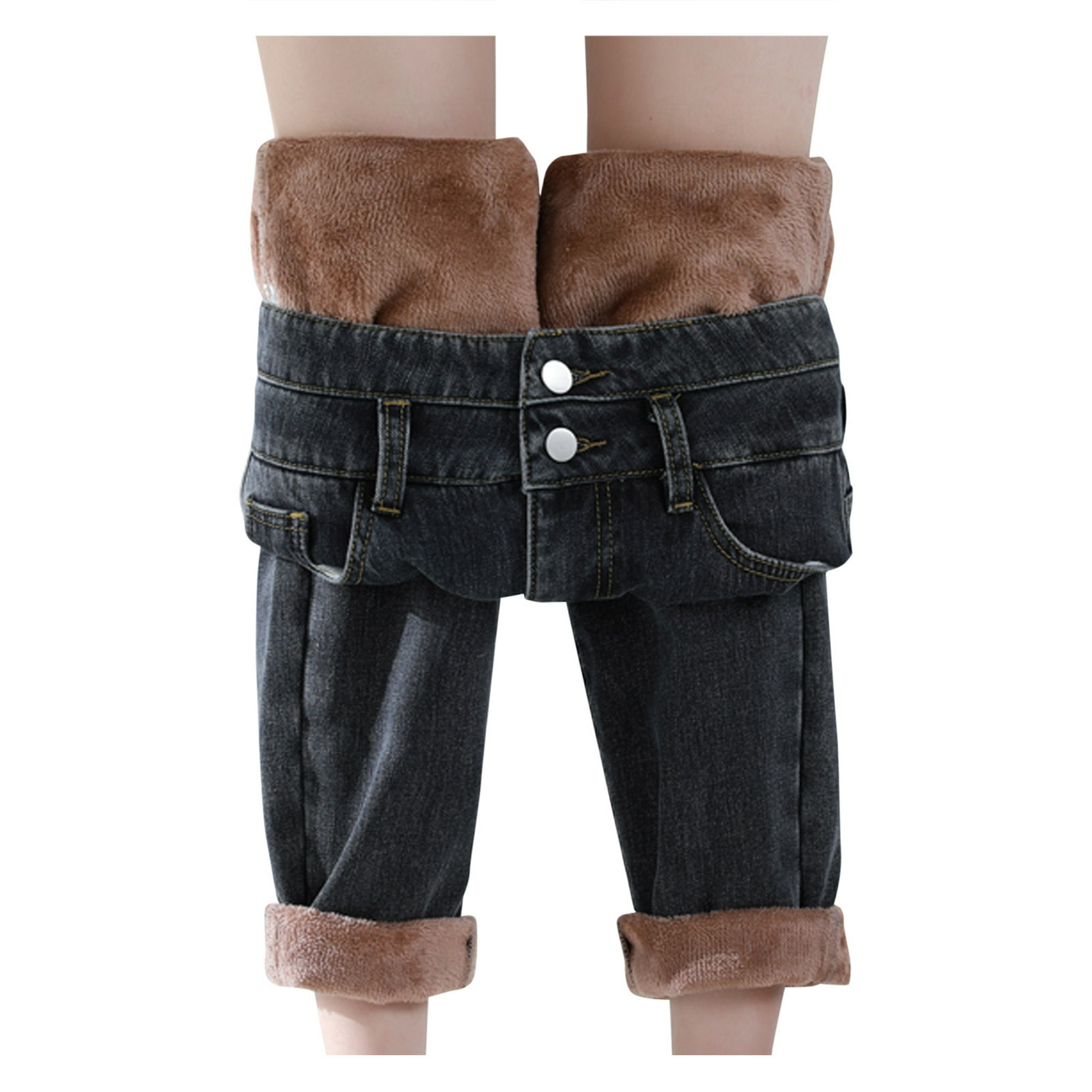 Gibobby Pantalones para mujer para el frío Otoño e Invierno de las mujeres  de Color sólido de moda con bolsillos de felpa Casual pantalones sueltos