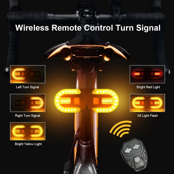Luz trasera de bicicleta intermitentes LED con Control remoto inalámbrico  modos multifunción recargables impermeables para bicicleta de carretera MTB  JM
