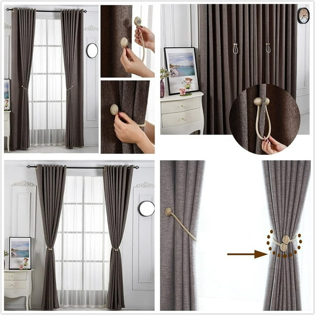 Abrazaderas magnéticas para cortinas, paquete de 2 telas