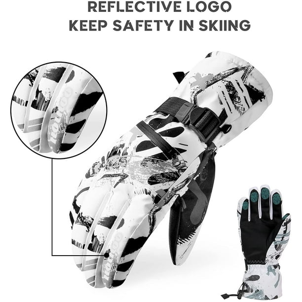 Guantes de nieve para mujer, guantes de esquí impermeables para pantalla  táctil, guantes cálidos de invierno para snowboard