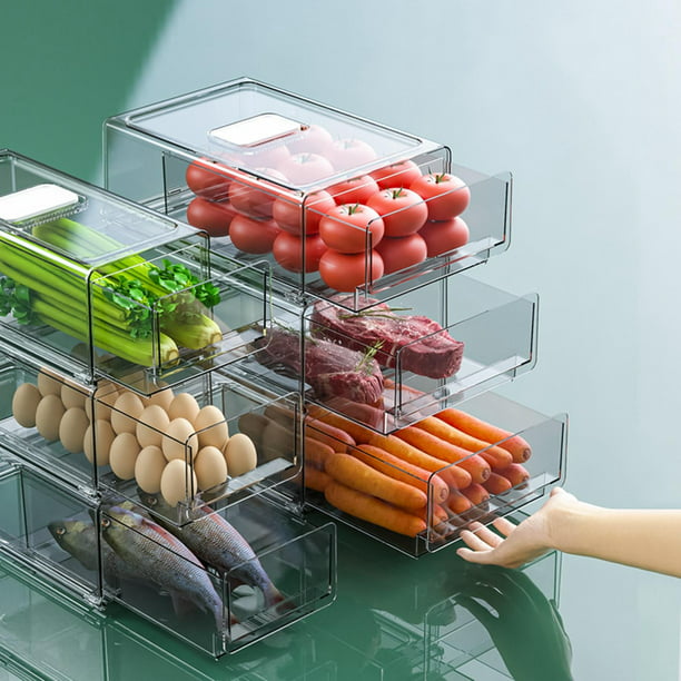 Contenedores Slide cocina nevera congelador ahorro de espacio organizador  estante de almacenamiento Ehuebsd Libre de BPA