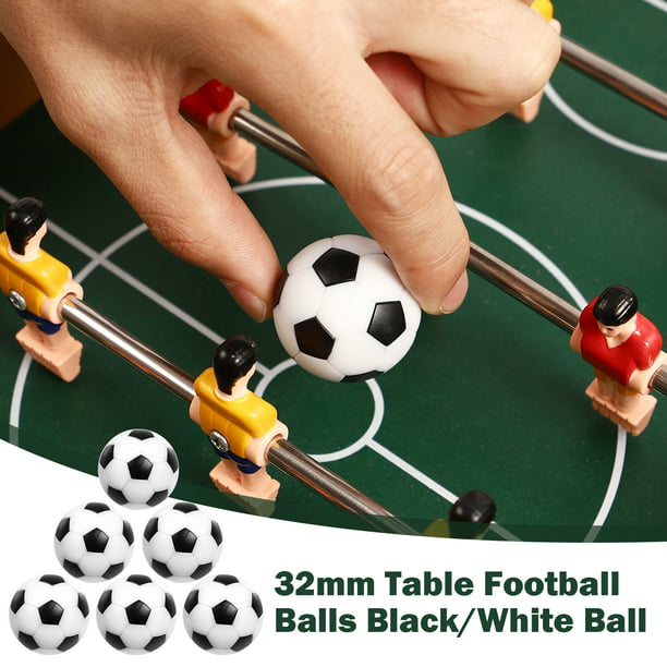 6PCS 32mm bolas de futbolín bolas para futbolín juego de mesa Mini balones  de fútbol en blanco y negro futbolín futbolín de futbolín reemplazos