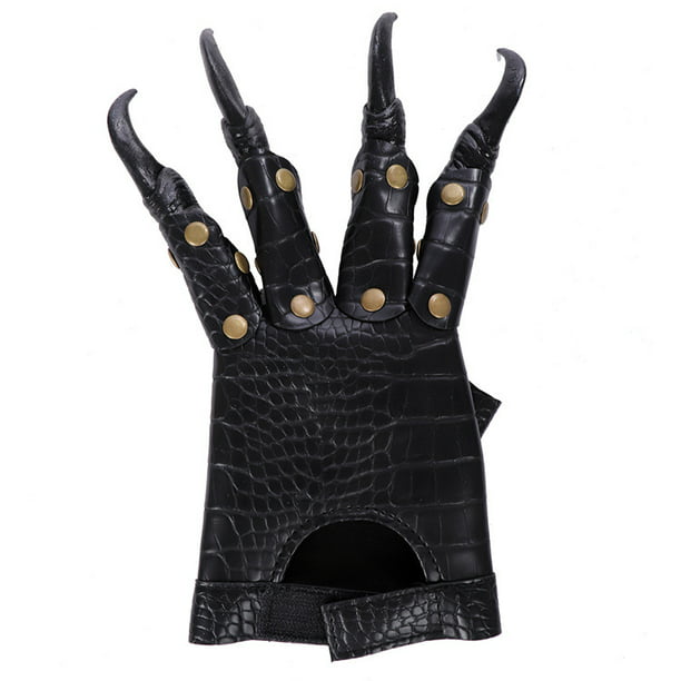 RUIXIB Guantes de cuero con garra de dragón de Halloween, guantes negros de  pata de cosplay, guantes de disfraz de Halloween, accesorios de terror