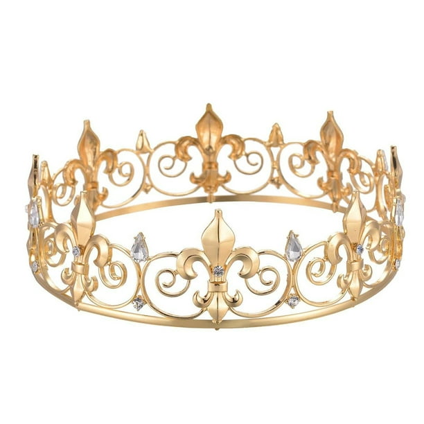 Corona DORADA ajustable de Cristal UNISEX para Rey o Reina