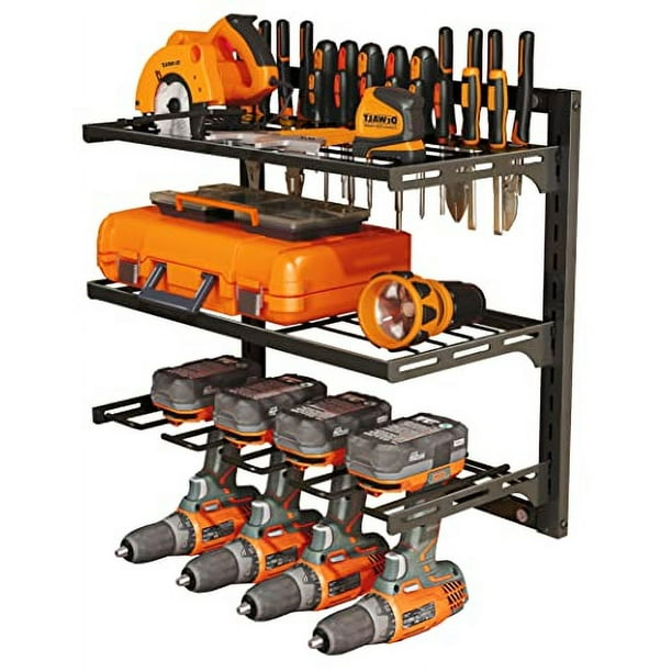 DEWALT Organizador de herramientas, estante de almacenamiento de  herramientas eléctricas, soporta hasta 5 herramientas, capacidad de 100  libras