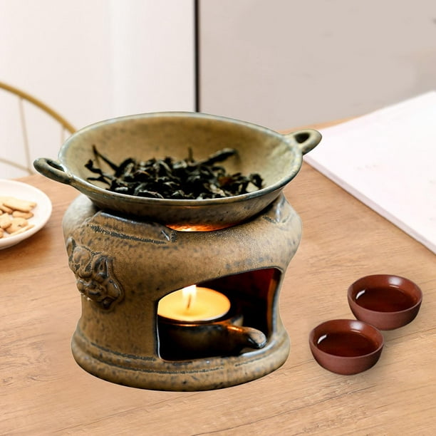 Quemador Aceite de cerámica Calentador de aceite esencial contemporáneo  para Yoga Desktop Lion Conjunto Zulema Quemador de aromas
