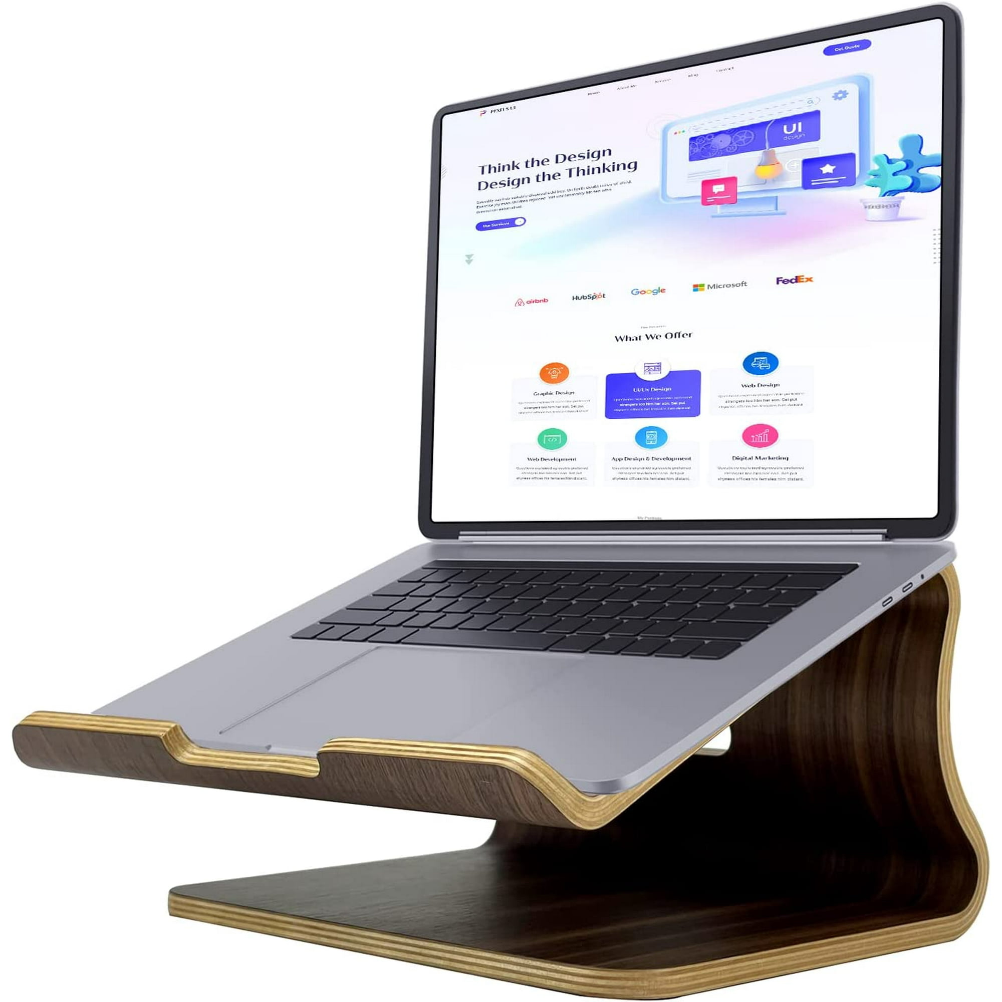 Soporte para ordenador portátil, soporte de madera para ordenador portátil,  soporte de madera para ordenador portátil para MacBook Air / Pro, Lenovo,  Dell, HP y otros ordenadores portátiles